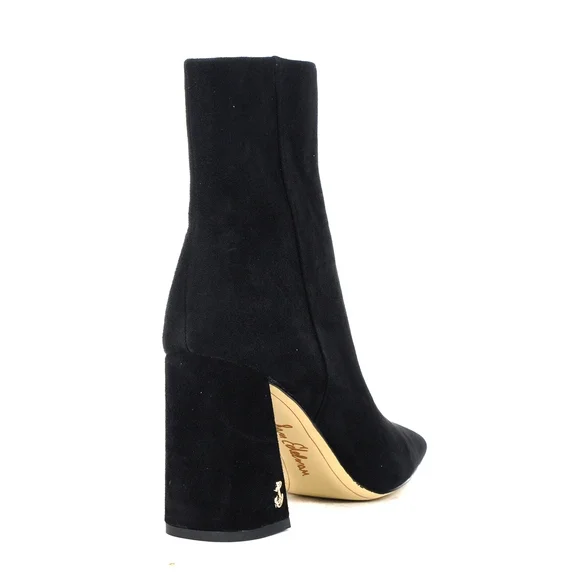 Sam Edelman Codie Black Suede Heel Dress Booties - Picture 3 of 4